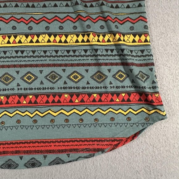 LuLaRoe Randy Shirt Womens Med Black Aztec Pattern 3/4 Sleeve Raglan Top Retro - Picture 6 of 9